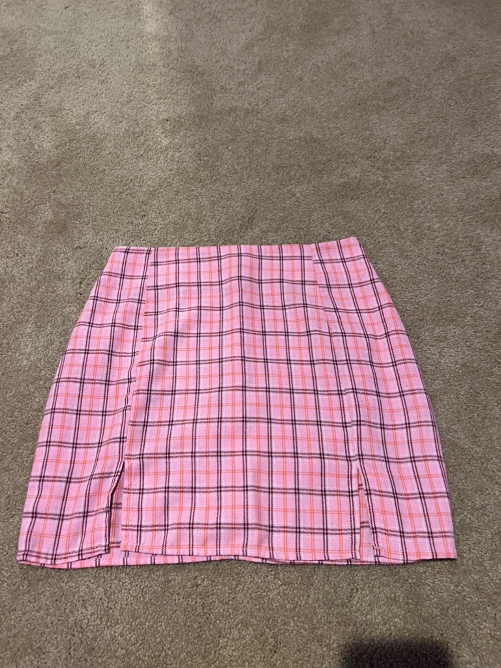 SHEIN Pink Plaid Mini Skirt